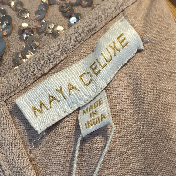 ASOS Maya Deluxe fully beaded sequin faux wrap, formal mini dress, frosted pink - Picture 14 of 16